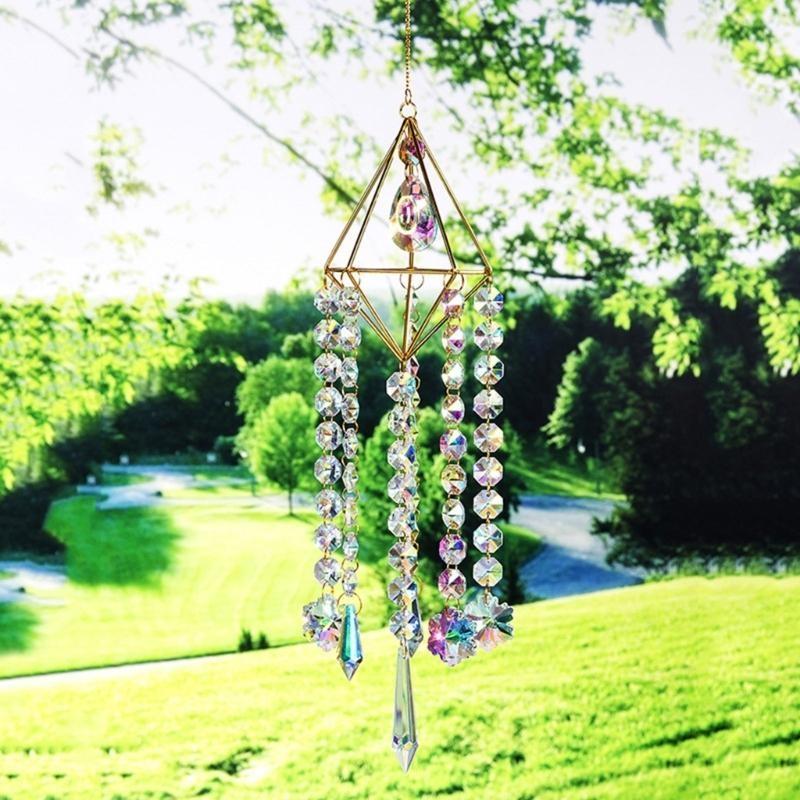  Crystal Suncatchers Window Hanging Ornament Prism Wind Chimes Dreamcatchers for Indoor and Outdoor Decors Ornament Gift