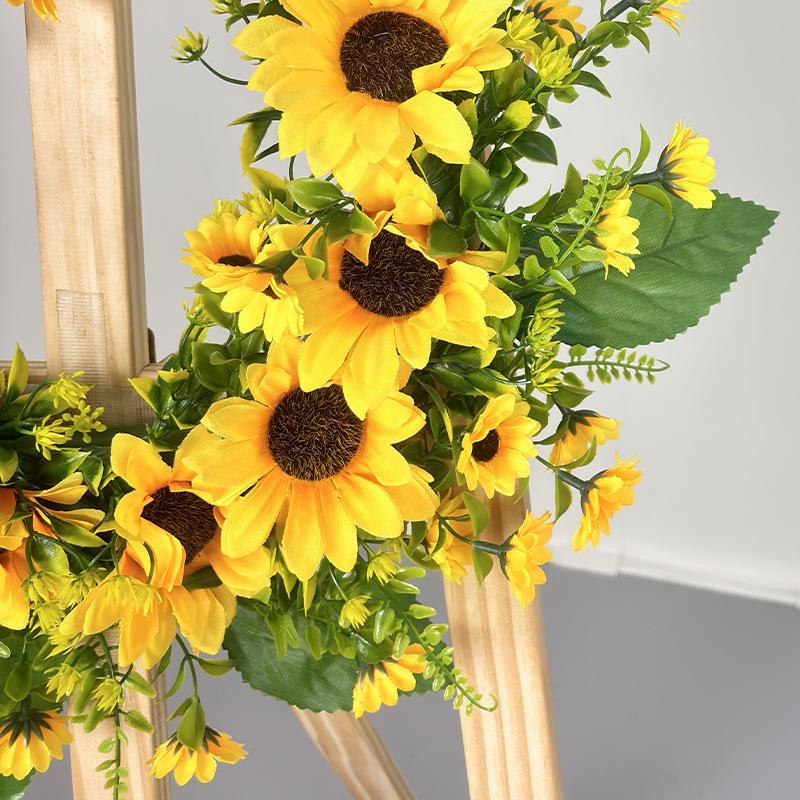 Sunflower Harvest Festival Wreath: Thanksgiving Door & Window Decoration with Faux Flowers