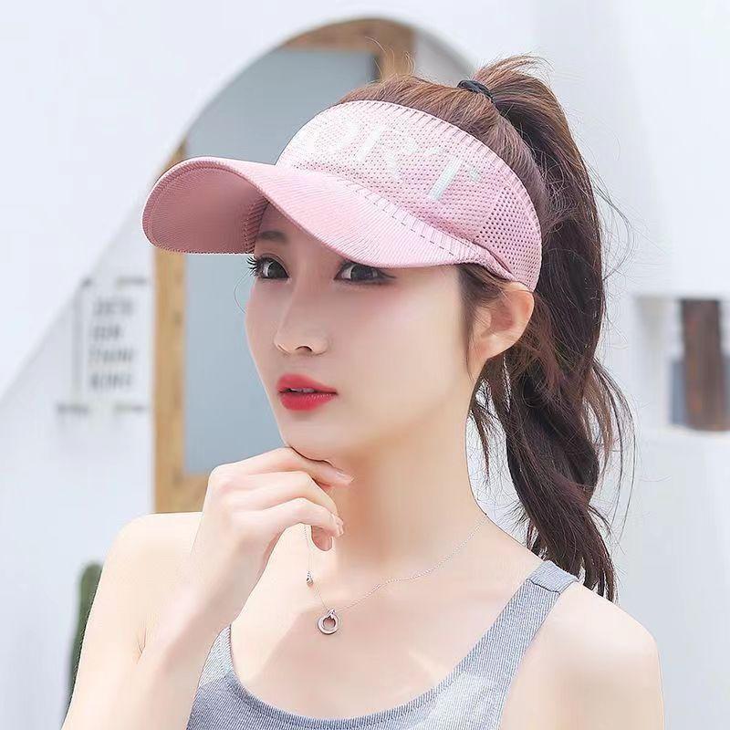 WTEMPO 2PCS Empty Top Solid Color Sun Hats Women Versatile Summer Hats Knitted Jacquard Casual Spring Autumn Baseball Caps Peaked Caps