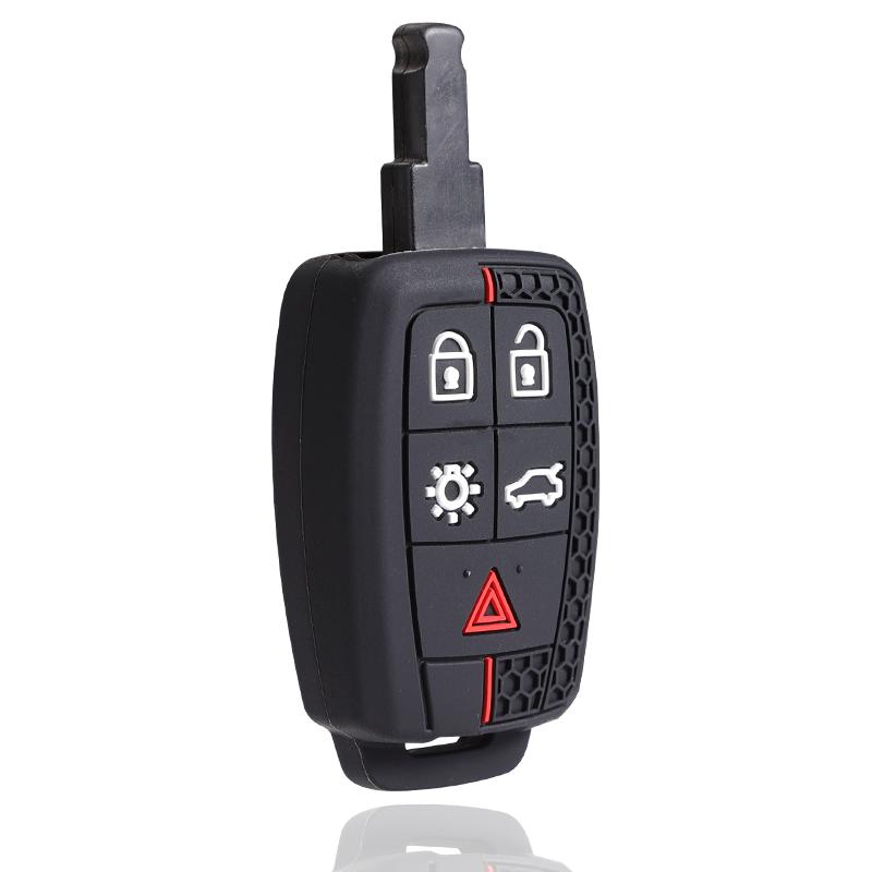 Nowe silikonowe etui na kluczyk samochodowy z brelokiem do Volvo Xc90 C70 S60 D5 V50 S40 C30 5 przycisków Akcesoria
