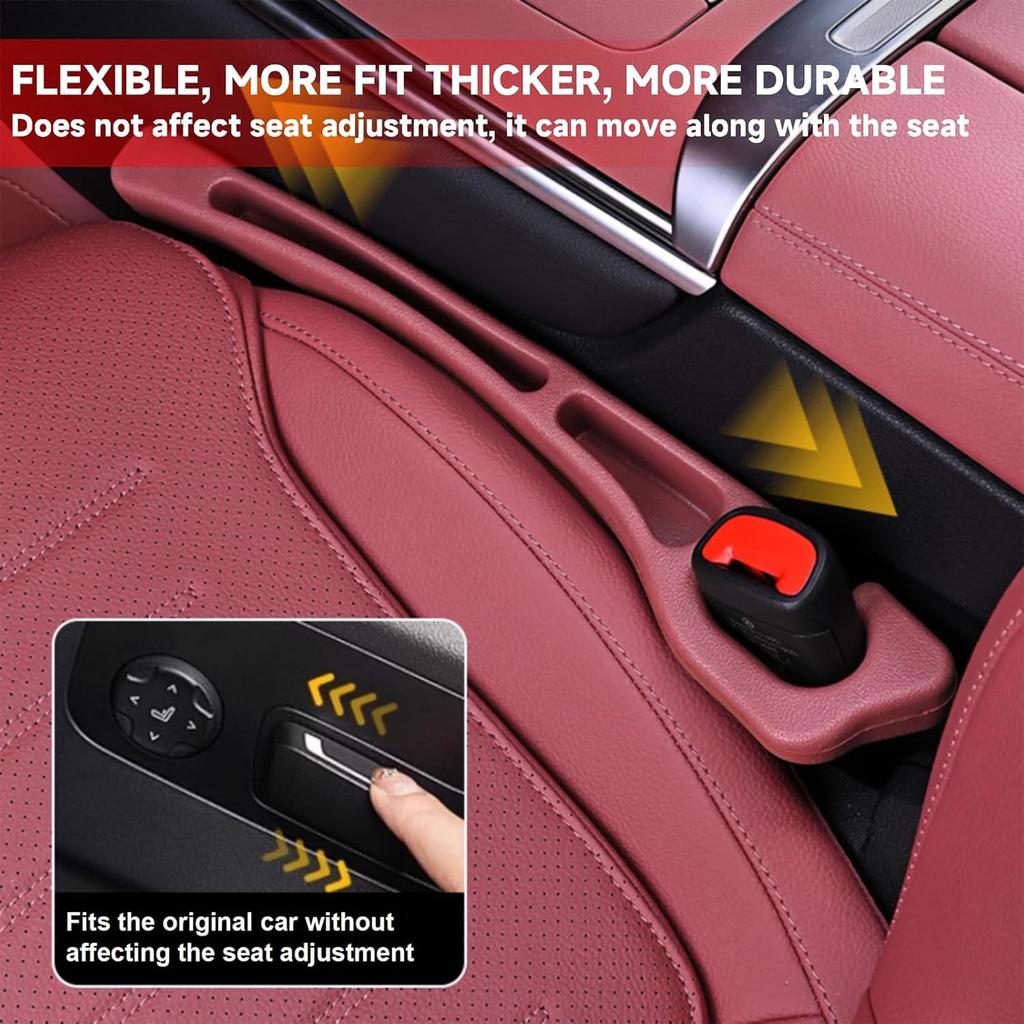 2PCS Car Seat Gap Filler Organizer, No Drop Seat Guard, Automotive Trays & Bags, Drop Seat Gap Fillers Between Seat And Console Stop Things From