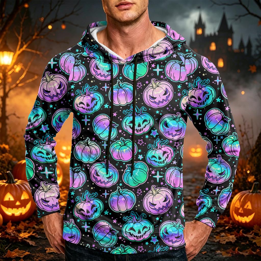 Men's Loose Fit Hoodie with Pocket Drawstring Printed Design for Casual Everyday Wear