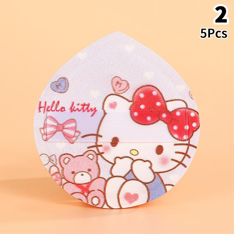 1/5Pcs Cute Kt Cat Soft Triangular Powder Puff Wet And Dry Dual-Use Concealer Makeup Cushion Sanrio Girls Beauty Makeup Tool