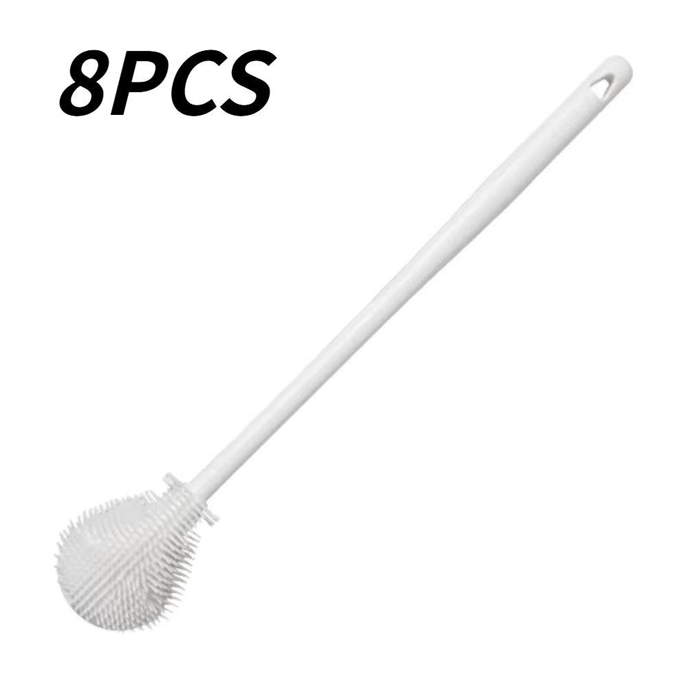 Silicone Milk Bottle Brush Long Handle Cup Scrubber Glass Water Bottle Cleaner Kitchen Cleaning Tool for Home Daily Washing