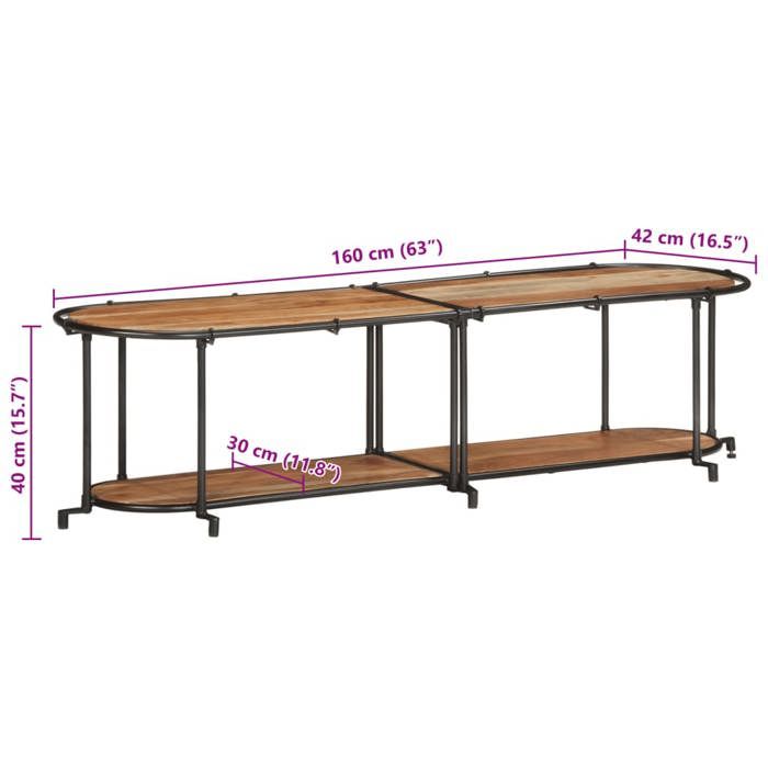 VidaXL TV Cabinet 160x42x40 Cm Solid Acacia Wood, TV Bench, Hi-fi Cabinet, TV Console, TV Sideboard, Multimedia Cabinet, Cupboard 4013492