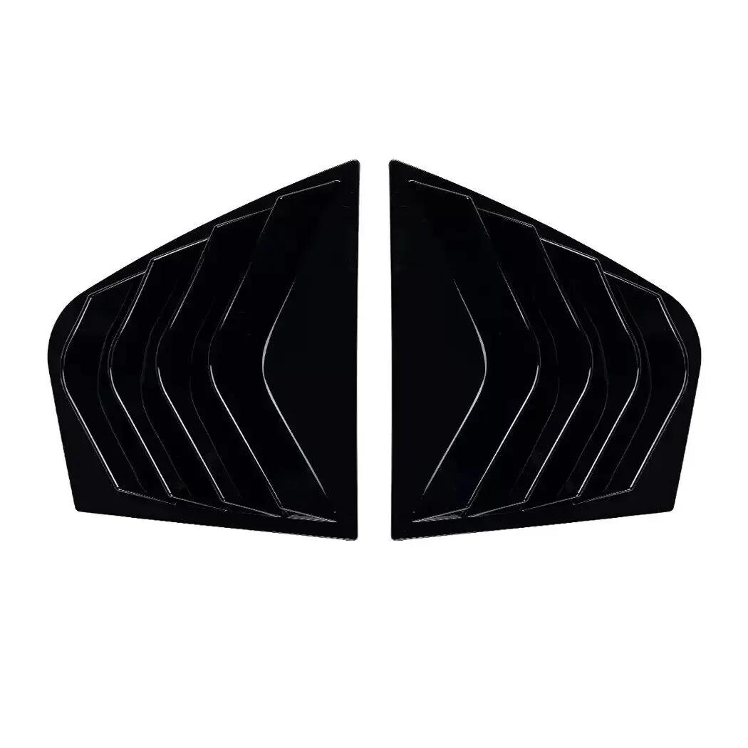 For Kia Stinger 2018      2024 Car Rear Window Louver Shutter Cover Exterior Side Vent Trim Scoop Sticker Gloss Black