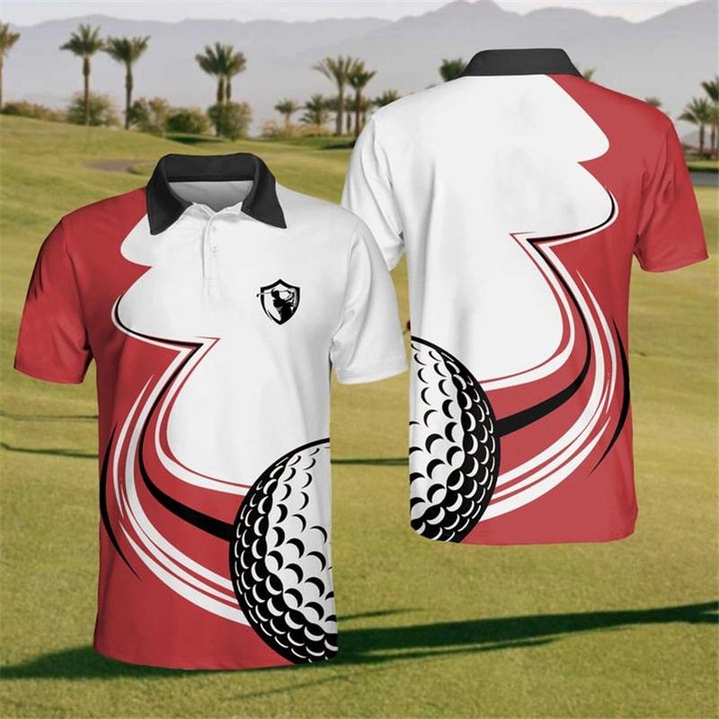Funny Mens Golf Polo Shirts Fashion Trendy Short Sleeve 3D Printed Summer Polo Shirt Loose Breathable Lapel Button Tees Tops