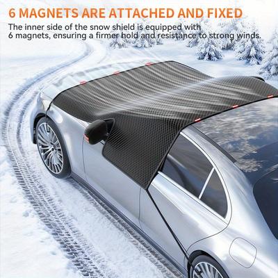 Magnetic Car Snow Cover - Quick Removal, Universal Fit, 5 Magnets & Scratch-Free Protection. Easy Storage for Winter.
