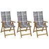 Day and Night - Day and Night Folding Garden Chairs 3 Units and Cushions Solid Acacia Wood