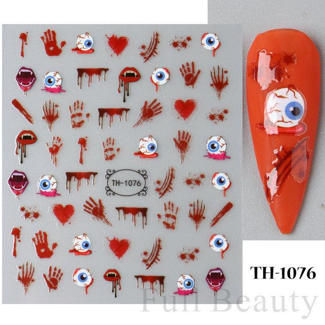 Nail Art Sticker Diablo Series European And American Halloween Laser Spider Scorpion Thin Fortitude Back Glue Nail Sticker