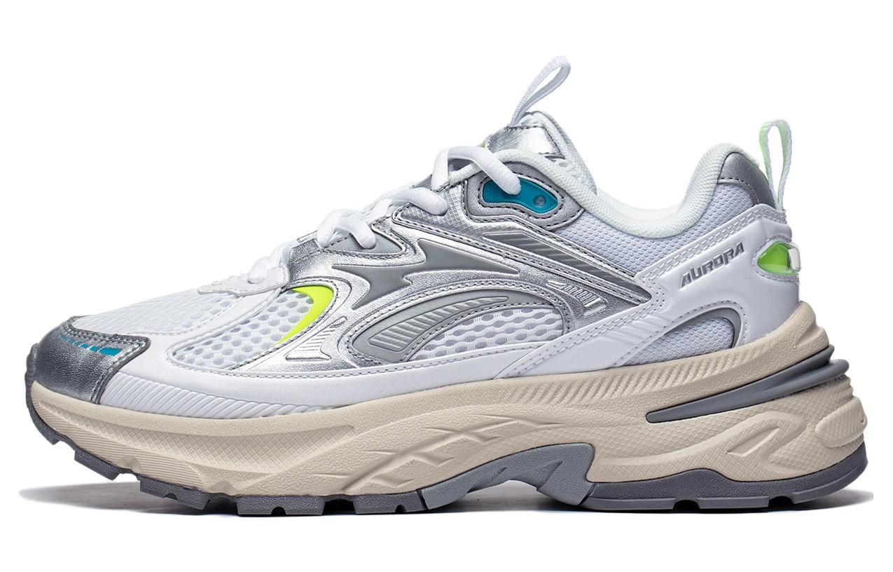 Li Ning Aurora 2K Износостойкие Низкие Повседневные Кроссовки Женские Серебристо-Белые AGCT108-3 37