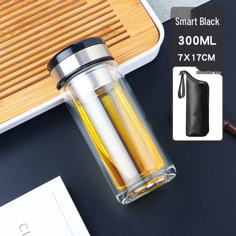 FAWLES Smart Temperature Display Double-Layer Glass Tea Infuser Bottle
