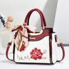 National Style Embroidered Womens Handbag Large Capacity Single Shoulder Bag Fashion PU Leather Crossbody Bag Casual Tote Bag