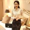 Women Winter Large Size Slim Lace Long Sleeve Base Shirt