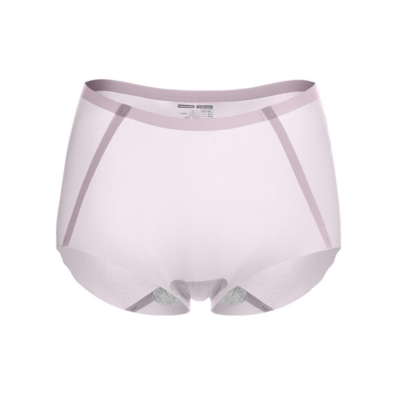 Women's Summer Thin New High Waist Abdominal Fast Dry Breathable Ice Silk No Trace Briefs