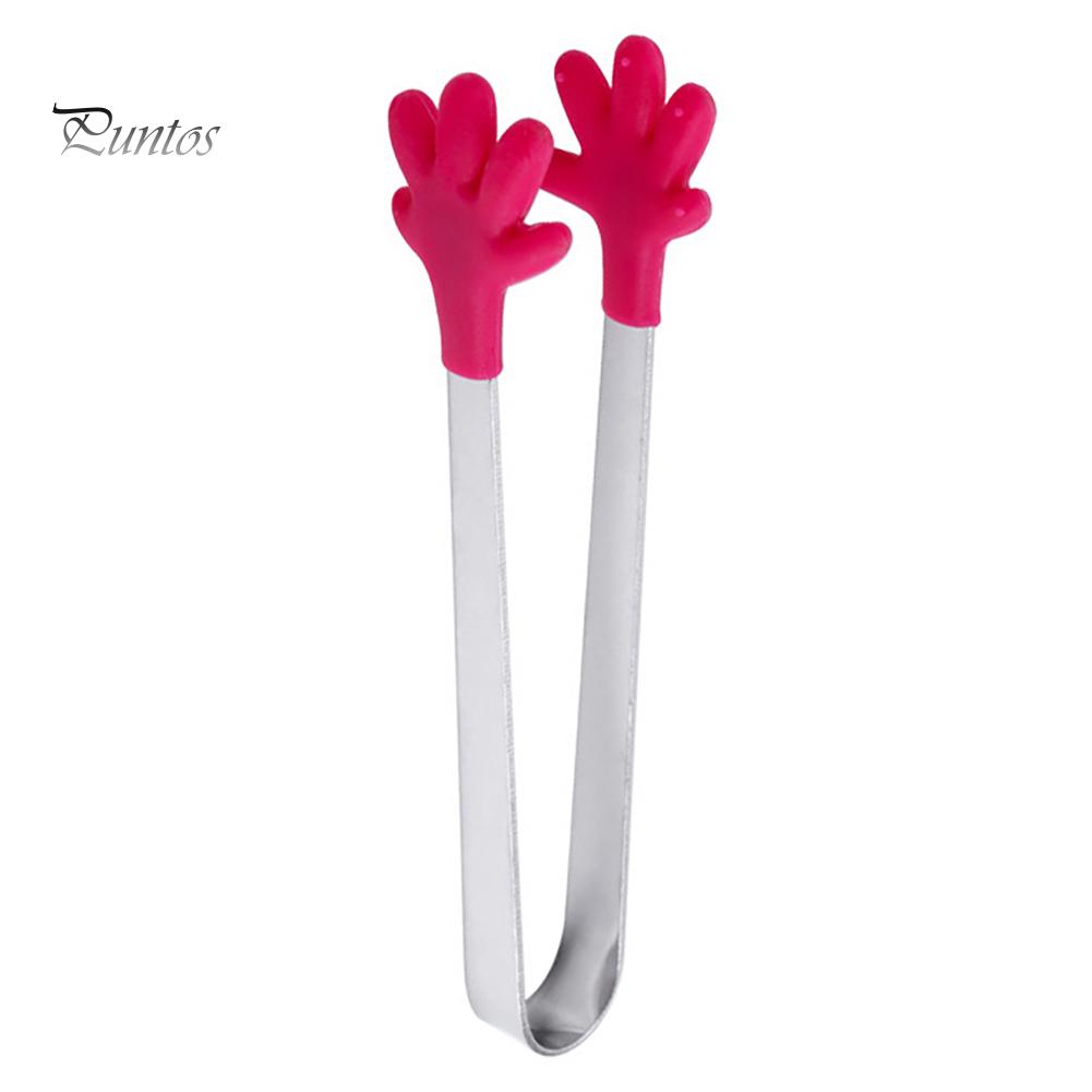 Puntos Küche Silikon Edelstahl kleine Palm Zucker Tong Lebensmittel Clip Klemme Home Tool