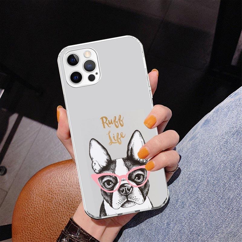 Love Pugs Cute Dog Phone Case For iPhone 17 Air 16 Pro Max 16E 15 + 14 Plus 11 12 13 Mini 7 8 SE Gift Print Cover Fundas 16 Pro