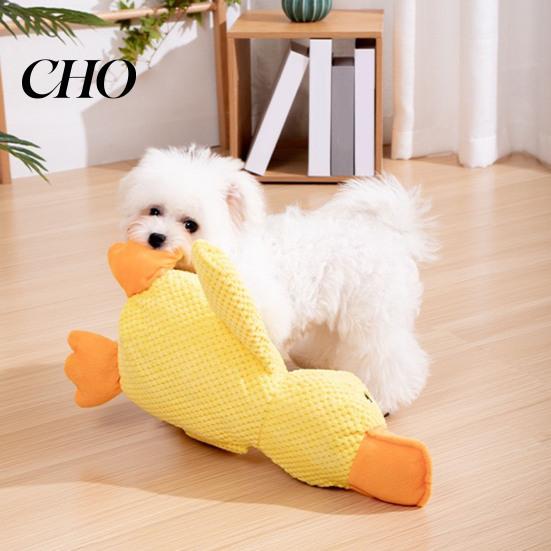 Non-toxic Dog Chew Toy Toys Duck Shape with Sound Soft Waffle Fabric Safe Odor-Free Interactive Stress Relief Plush for Home Soothing