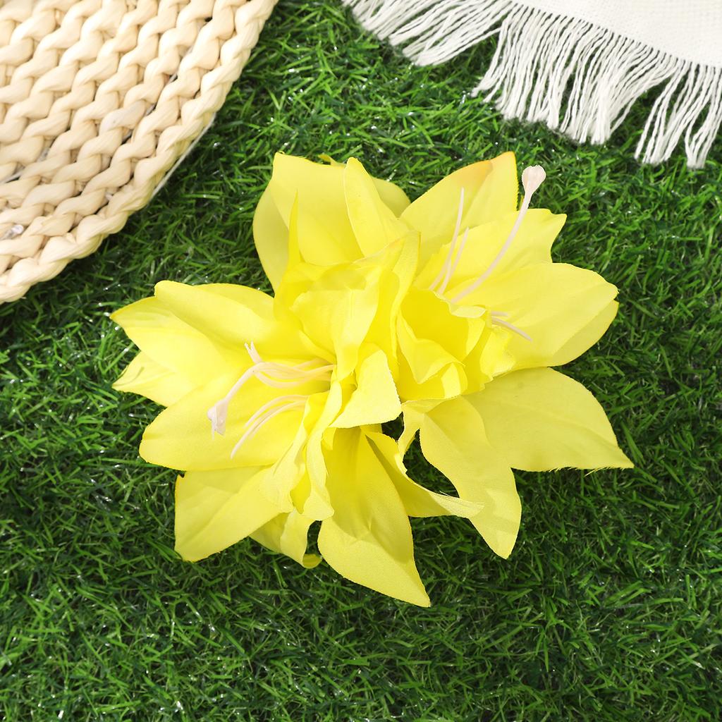 AWAYTR Solid Color Artificial Lily Duckbill Hairpin Floral Hair Clips Valentine Headwear Girl Hair Accessories Festival Gift