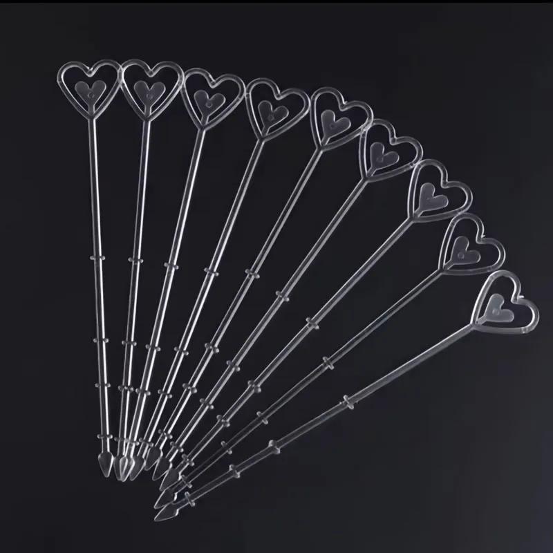 10 Stück, Kurze Blumeneinsätze mit herzförmigen Herzen, Blumensträuße, Kurze Plastikkartenhalter