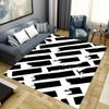 Korean-Inspired Plush Area Rug – Black & White Simple Thick Non-Slip Carpet for Living Room, Bedroom, Modern Home Decor