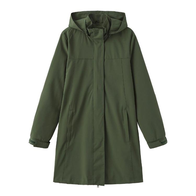 Veste Coupe-vent Femme Printemps Automne Fine Manches Longues Déperlante Capuche Amovible Couleur Unie