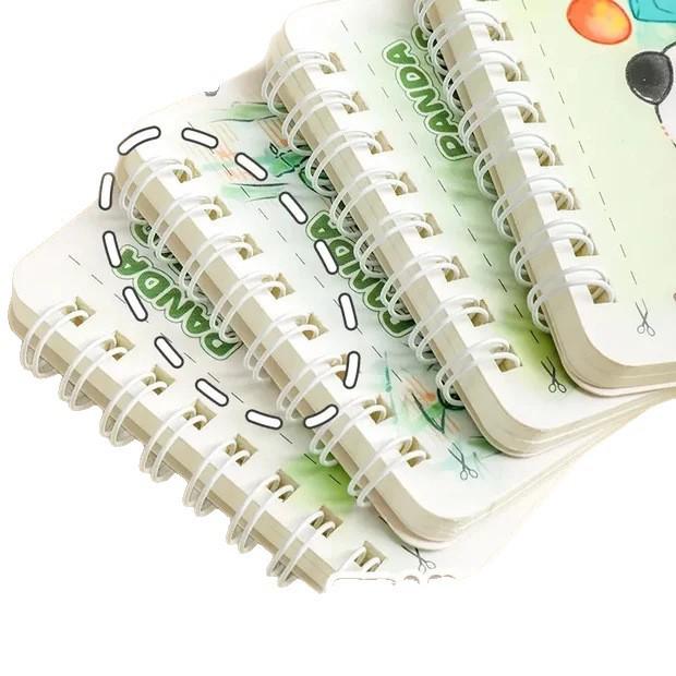 Mini Spiralblock Klein Notizbuch Set: Niedliches Cartoon-Taschenvokabelheft (4 Packung)