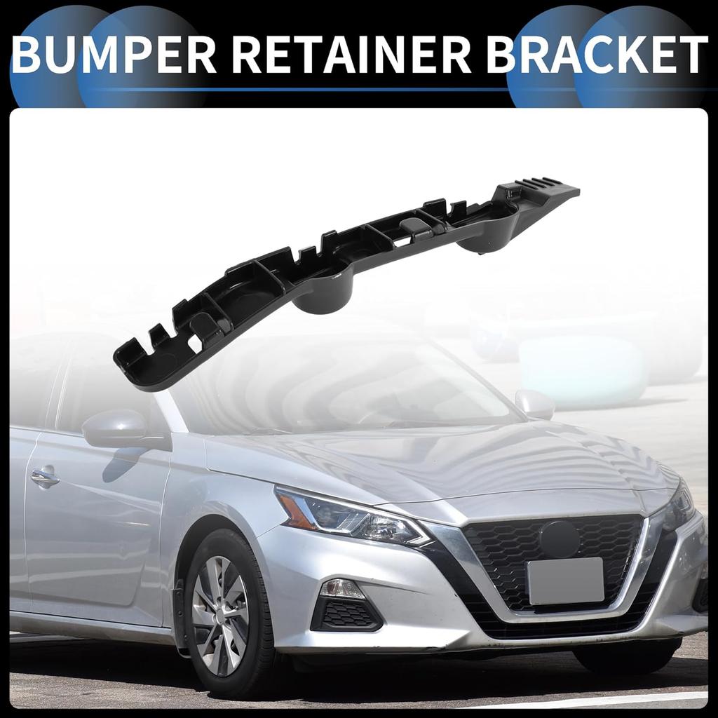 Bumper Support Bracket, Right Side Front Bumper Retainer Bracket Hold Mount No.62220JA01A for Nissan Altima 2007-2012 ABS Plastic Black, 1 Pc