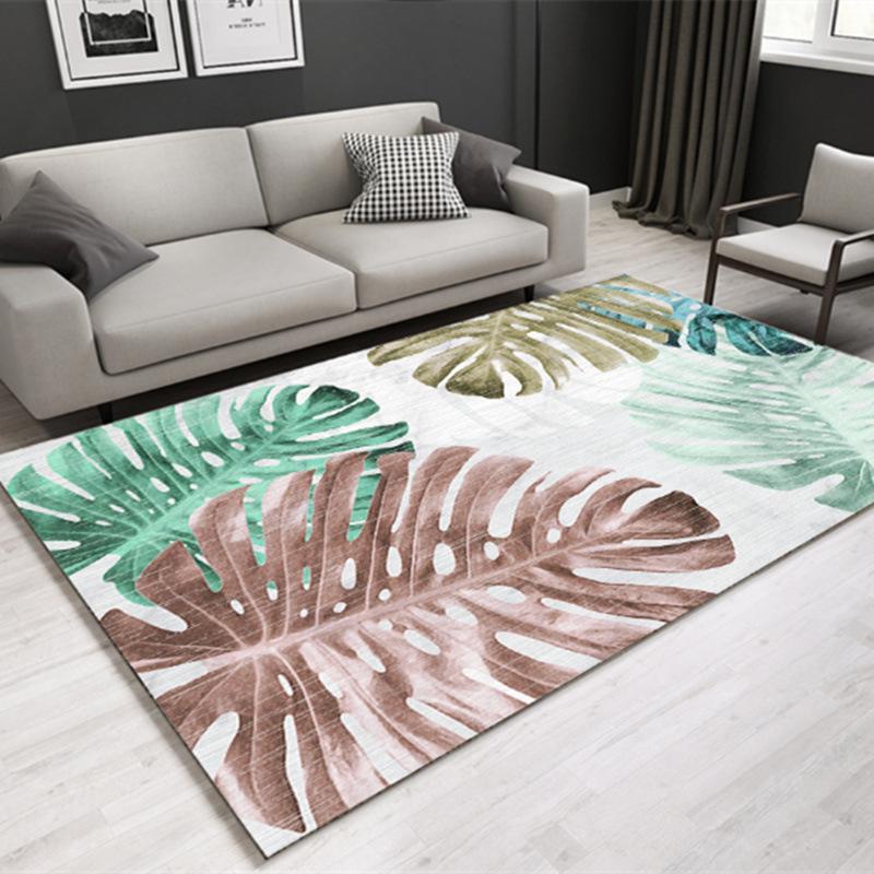 Nordic Modern Luxury Carpet: Elegant Customizable Rug for Bedroom or Living Room.