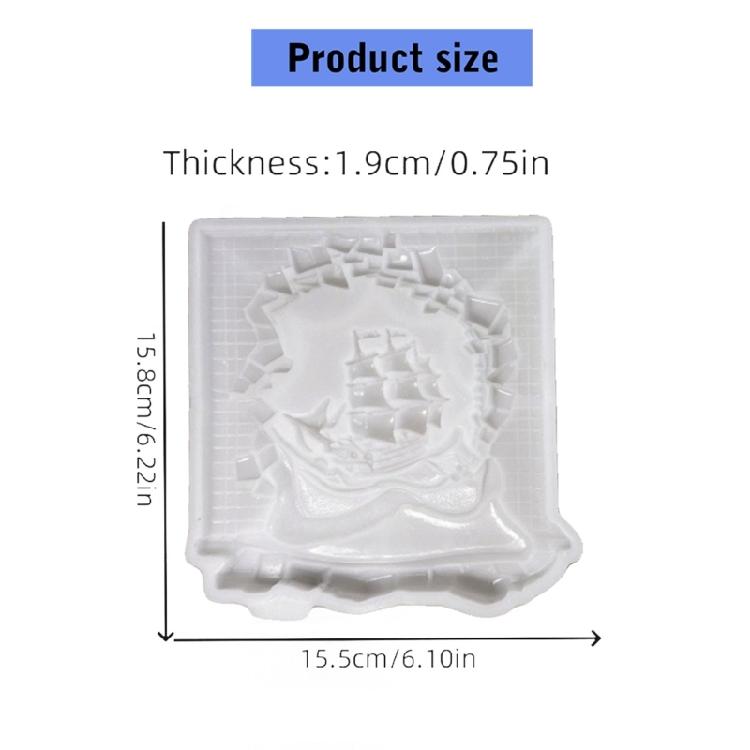 Wall Decors Resin Mold,Wall Art Silicone Mold for Epoxy Resin Casting,Wall Mount Decors Broken Wall Sailboats Resin Molds