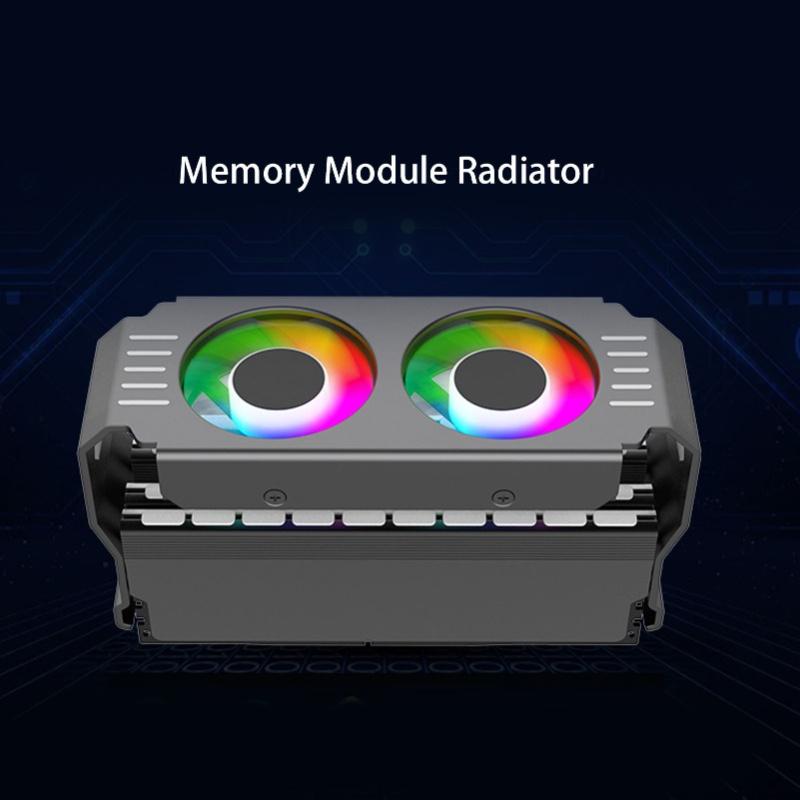 ARGB RAM Radiator Computer Memory Module Heat Sink PWM Temperature Control Dual Fan For DDR DDR2 DDR3 DDR4 DDR5 White