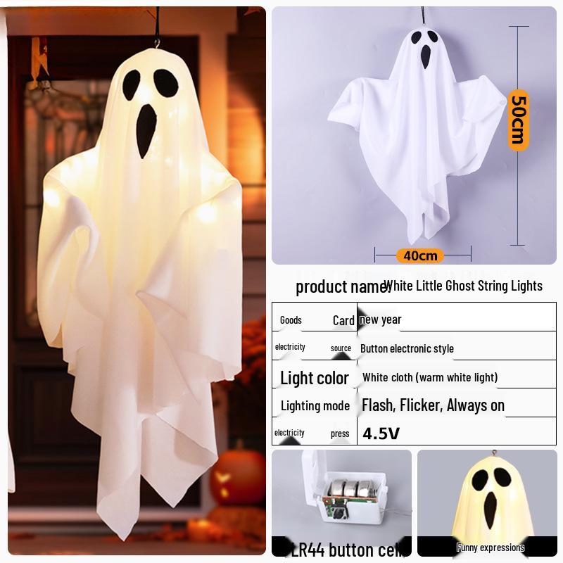 Glowing Ghost Lantern Pendant for Spooky Halloween Outdoor Decoration