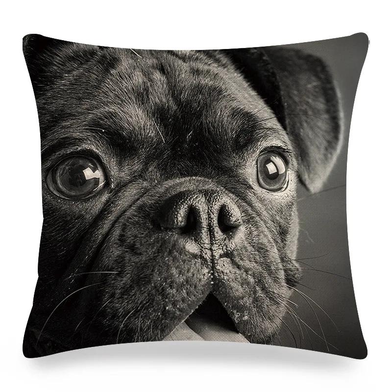 

Подушки с принтом мопса, наволочка 18x18 дюймов, льняная наволочка для дома, дивана, автомобиля, декоративная наволочка для подушки, милые наволочки с собаками 30x30cm12x12Inch