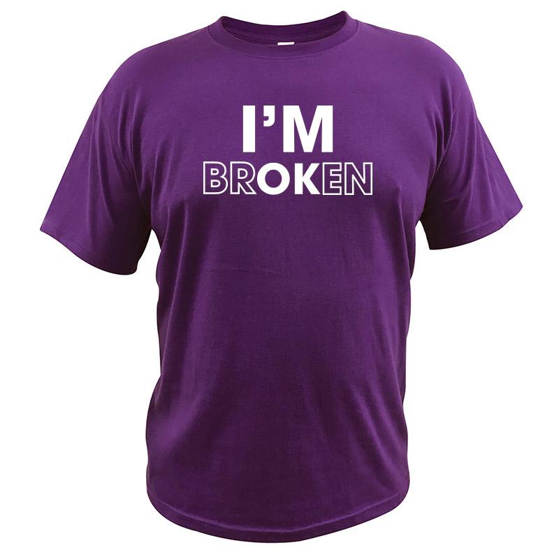 I Am Ok Letters Print T Shirt Broken Sad Boy Original Design Tee Black White O