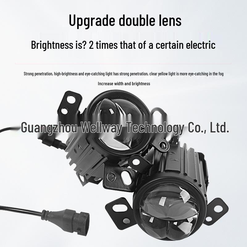 Tank 300 Double Lens Yellow LED Fog Light, High/Low Beam, High Brightness, Golden Eye.