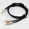 2RCA Audio Stereo Conversion Cable for Connection Kawaki High-Durability 3.5mm - Cable, 1m, Gold-Plated Connectors, Hi-Fi Amplifier/Speaker/PC