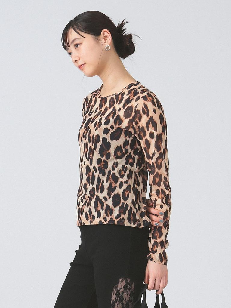 Ray Beams Leopard Print Crew Neck One Size Women's T-Shirt,