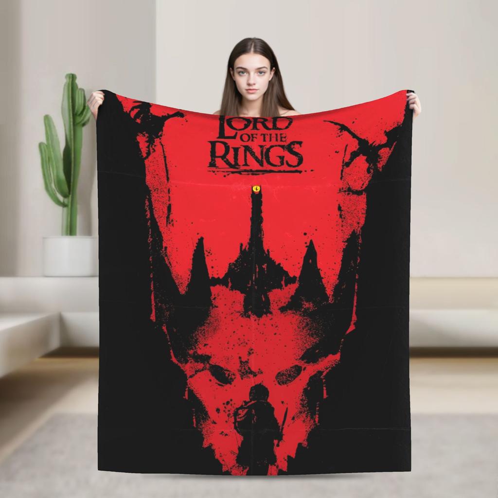 L-Lords Of The R-Rings  Blanket  Travel Office Flannel Throw Blanket For Bedroom Soft Warm Design Quality Bedspread