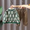 Spring and Autumn Suits 1-3 Years Old Children's Autumn Clothes Handsome Shirt + Cardigan + Pants Three-piece Suit