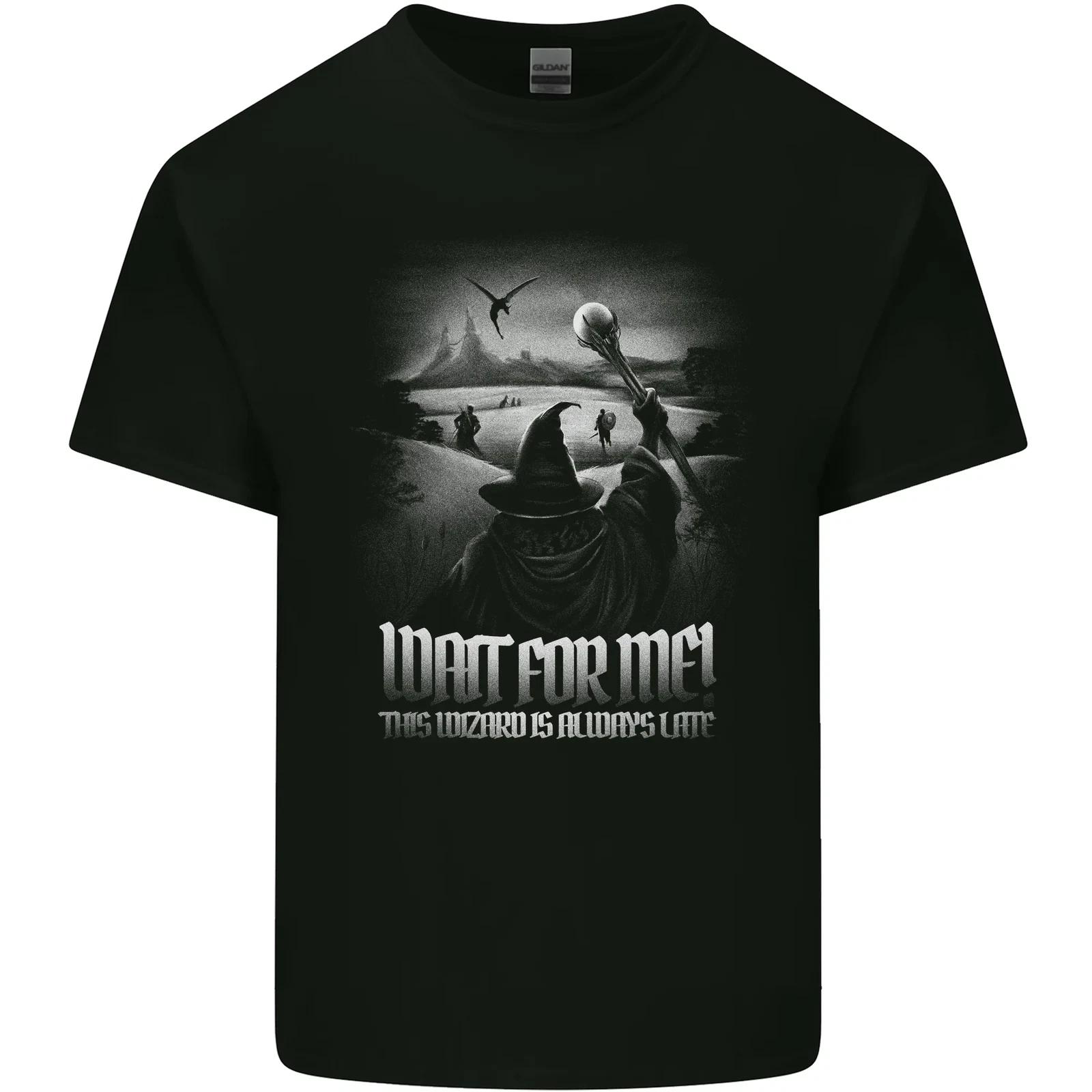 Wait For Me Wizard Always Late Kids T-Shirt Childrens M