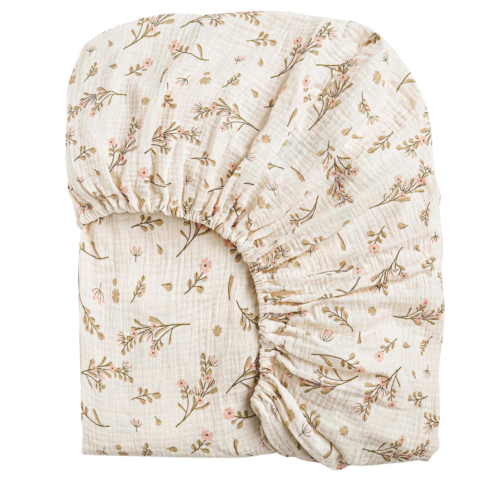 

Простыня из хлопкового муслина для детской кроватки большого размера для новорожденных, простыня на резинке, мягкая и дышащая ткань, покрывало, легко ухаживать 7