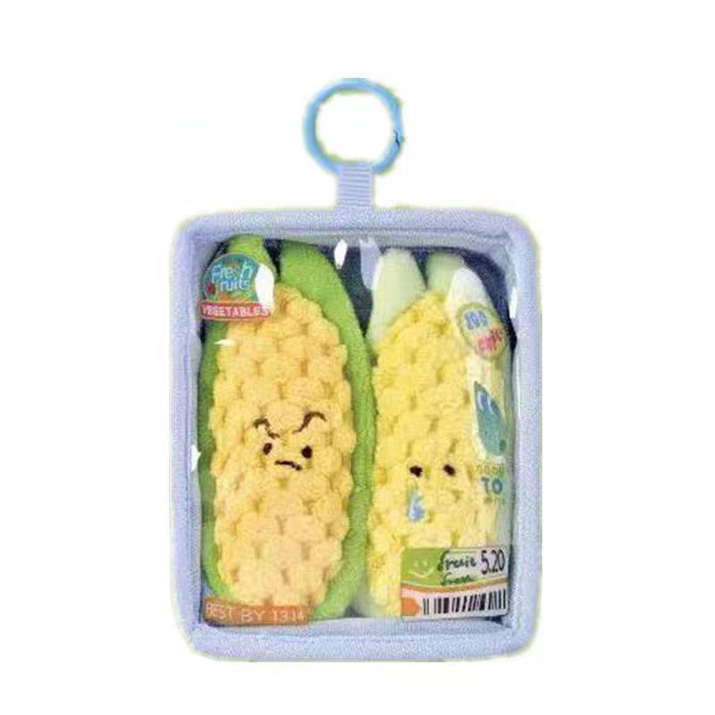 Cute Simulation Salmon Octopus Plush Keyring Soft Seafood Vegetable Bag Charm Unique Party Gift for Kids