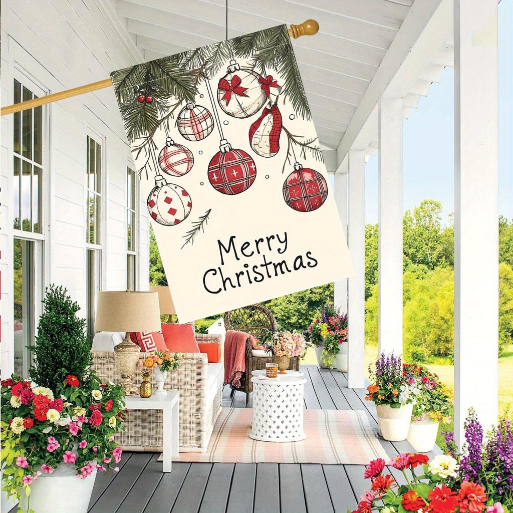 Merry Christmas Snowball Garden Flag , Double-Sided, Durable Polyester, Perfect for Outdoor Lawn & Courtyard Decor