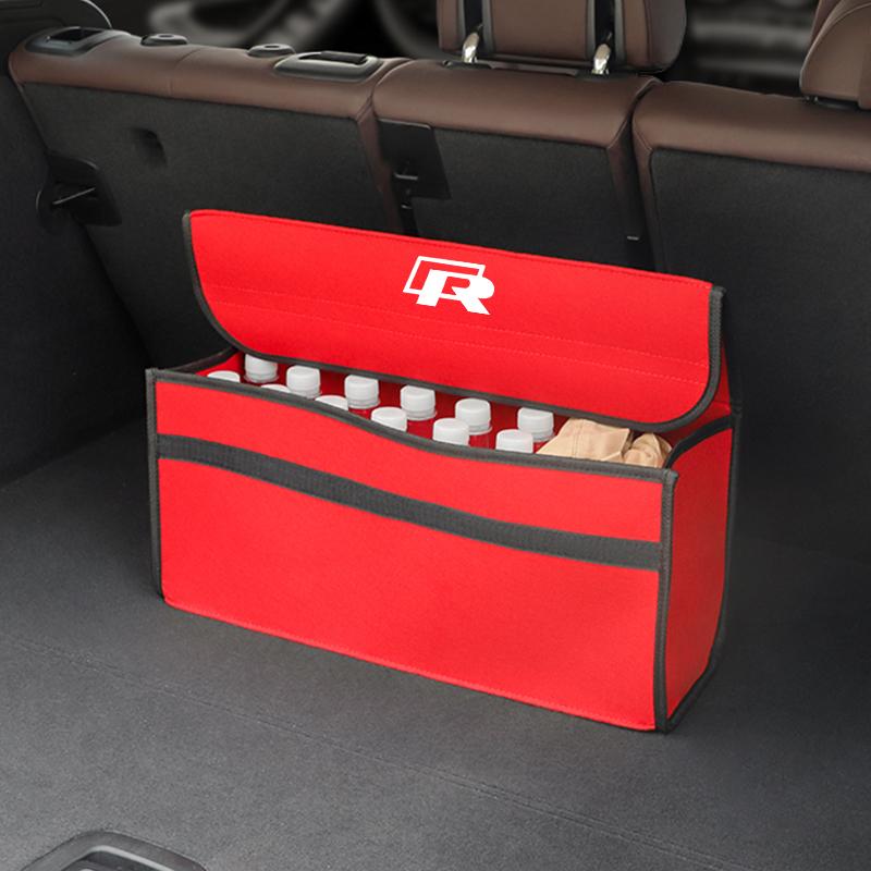 Valve Stems Caps VW Car Interior Organizer Box Foldable Felt Cloth Storage Bag For Volkswagen Polo Golf GTI CC Tiguan Arteon Pas zw4