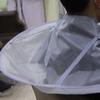 Hair Cutting Cape Waterproof Nylon Umbrella Type Adjust Size Barber Hair Catcher Cape for Kids Adults Grey