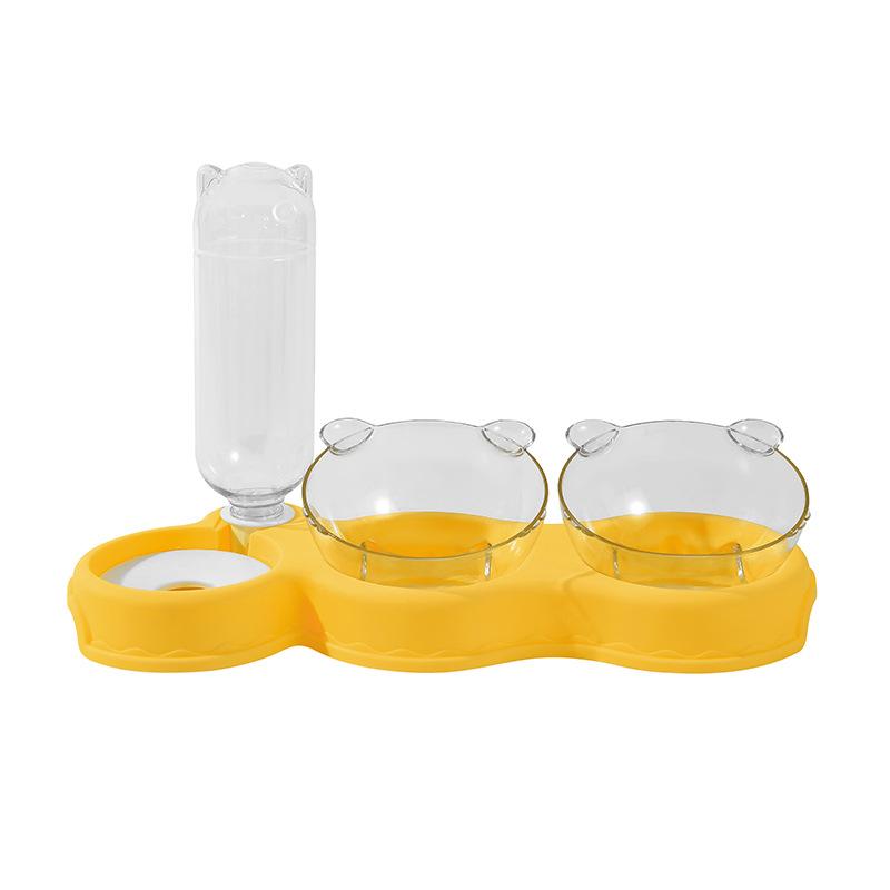 Double Bowl Automatic Pet Feeder Water Dispenser Cat Basin Dog Bowl Cat Bowl Cat Supplies Water Dispenser