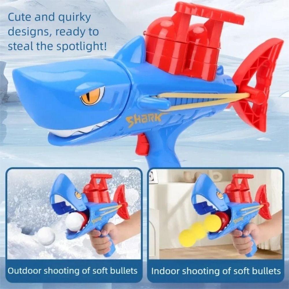 No Battery Snowball Launcher Creative Design Snowball Maker Shark Snowball Launcher  Kids Play