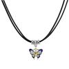 Y2K Vintage Butterfly Pendant Choker  Personality Pu Leather Rope Necklace Jewelry Gifts