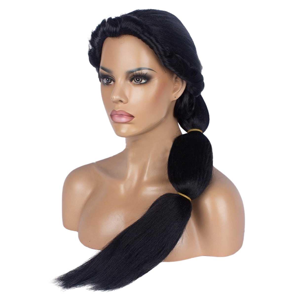 

monoii Парик принцессы Жасмин Косплей Аладдин Хэллоуин Парик Длинный Арабская королева Свободный размер чёрный