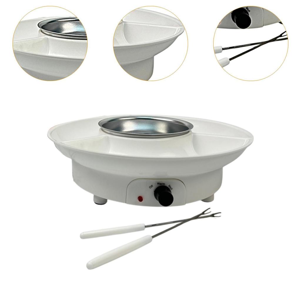 Electric Fondue Pot Set Chocolate Fondue Maker EU Plug for Cheese Kitchen Gadgets for Pretzels Fruits Dippings Movie Night